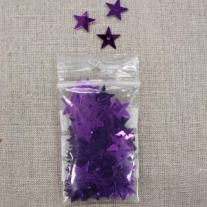 SEQUIN en forme d' étoiles métallisées -violet