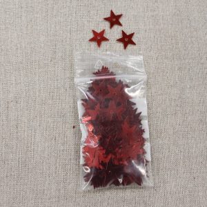 SEQUIN en forme d' étoiles métallisées - rouge