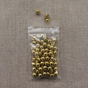 perles acrylique rond-6mm- doré