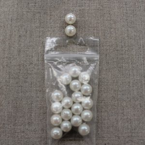 perles acryliques- rond-8mm- blanc nacré