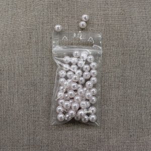 Perle acrylique rond -6mm- blanc nacré