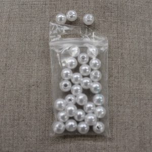 perles acryliques rond-8mm- blanc