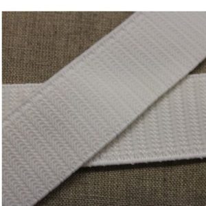 Ruban elastique élasthanne gros grain blanc 30 mm