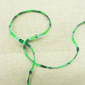 lot de Ruban pailleté sequin montée sur fil bicolore vert clair & foncé 5 mm