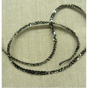 lot de Ruban pailleté sequin montée sur fil bicolore argent et noir 5 mm