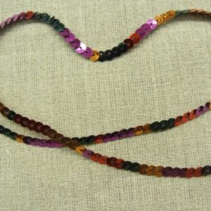 lot de Ruban pailleté sequin montée sur fil multicolore 5 mm