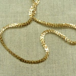 lot de Ruban pailleté sequin montée sur fil bicolore or et beige 5 mm