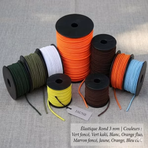 Élastique rond élasthanne 3 mm – Couleur au choix