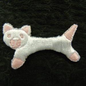 écusson à coudre- motif: CHAT ROSE