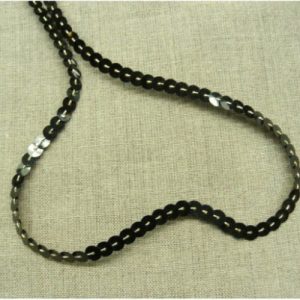 lot de Ruban pailleté sequin montée sur fil noir et or 4 mm