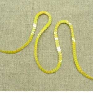 lot de Ruban pailleté sequin montée sur fil jaune 5 mm