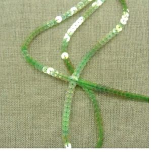 lot de Ruban pailleté sequin montée sur fil vert 5 mm