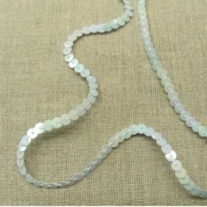 lot de Ruban pailleté sequin montée sur fil bleu clair 5 mm