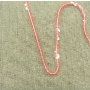 lot de Ruban pailleté sequin montée sur fil rose transparent 6 mm