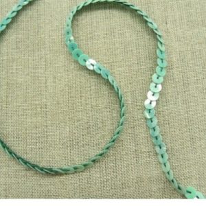 lot de Ruban pailleté sequin montée sur fil vert 5 mm