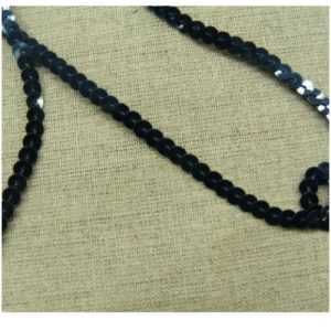 lot de Ruban pailleté sequin montée sur fil bleu marine 5 mm