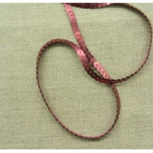 lot de Ruban pailleté sequin montée sur fil rose mat fushia 5 mm