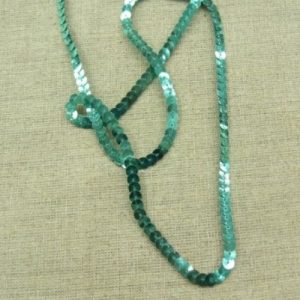 lot de Ruban pailleté sequin montée sur fil vert 5 mm