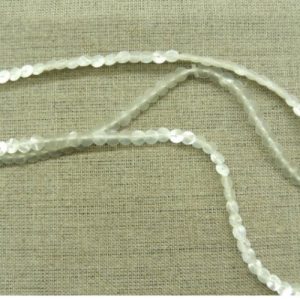 lot de Ruban pailleté sequin montée sur fil blanc nacré 5 mm