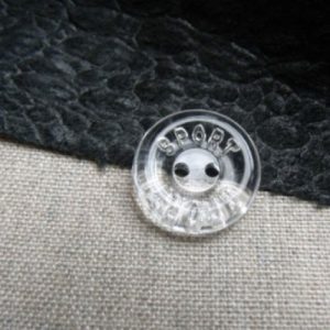 bouton rond acrylique à 2 trous transparent 18 mm