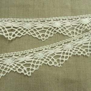 Ruban Brodé Crochet Coton Blanc 40 mm