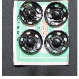Bouton pression noir 16mm,vendu par sachet