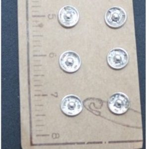 Bouton pression argenté 7 mm,vendu par sachet