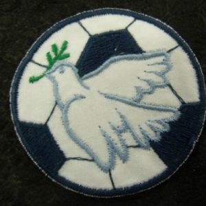 écusson thermocollant motif COLOMBE blanc bleu et bleu marine 5 cm