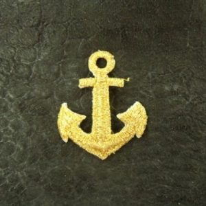 écusson thermocollant motif : ANCRE DORE largeur 3 cm / hauteur 3 cm
