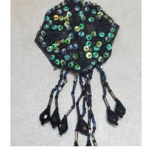 Écusson Thermocollant Pailleté, Frangé & Perlé (Bleuté)