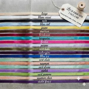 Ruban Satin 2 Faces – Qualité Premium – 6 mm – 21 Coloris – Lots de 5, 10 ou 20 mètres