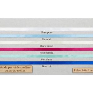 LOT DE Ruban Satin 2 Faces 8 mm