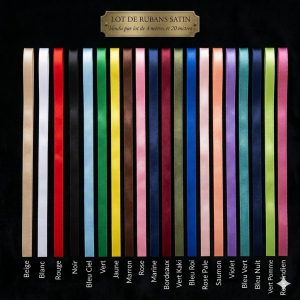 LOT DE Ruban Satin 2 Faces 10 mm