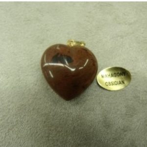 PENDENTIF MOTIF COEUR- GM- MAHAGONY OBSIDIAN ,LARGEUR: 2 cm / HAUTEUR: 2cm / EPAISSEUR: 1 cm