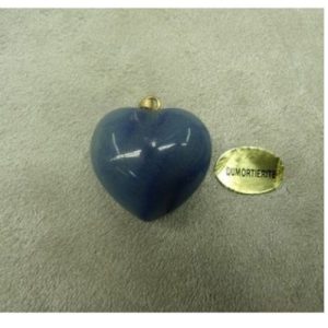 PENDENTIF MOTIF COEUR- GM- DUMORTERITE,LARGEUR: 2 cm / HAUTEUR: 2cm / EPAISSEUR: 1 cm