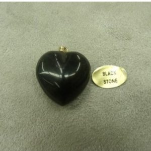 PENDENTIF MOTIF COEUR- GM BLACK STONE,LARGEUR: 2 cm / HAUTEUR: 2cm / EPAISSEUR: 1 cm