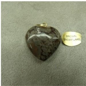 PENDENTIF MOTIF COEUR- PM- BROWN SNOWFLAKE,LARGEUR: 2 cm / HAUTEUR: 2cm / EPAISSEUR: 0,6cm