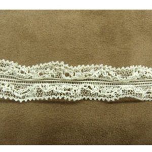 DENTELLE DE CALAIS LEAVERS champagne élastique centrale 3 cm