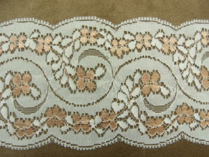 DENTELLE DE CALAIS- 9 cm- BLANC & ORANGE