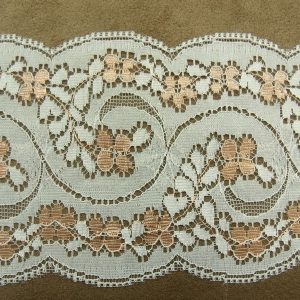 DENTELLE DE CALAIS- 9 cm- BLANC & ORANGE