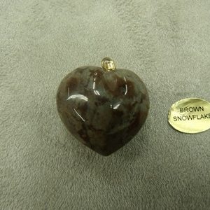 PENDENTIF MOTIF COEUR-GM- BROWN SNOWFLAKE