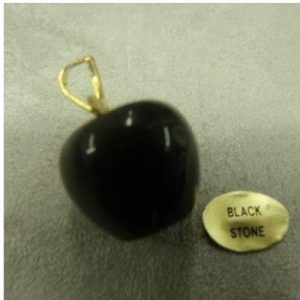 PENDENTIF MOTIF POMME- BLACK STONE,HAUTEUR: 2,5 cm / DIAMETRE: 1,5 cm