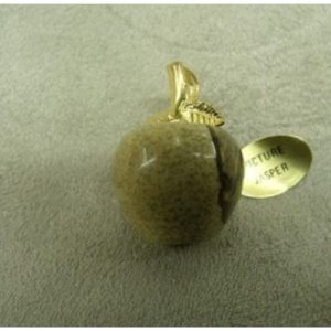 PENDENTIF MOTIF POMME-PICTURE JASPER ,HAUTEUR: 2,5 cm / DIAMETRE: 1,5 cm