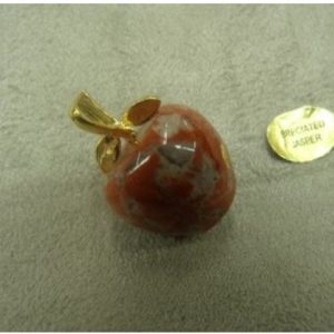 PENDENTIF MOTIF POMME- BRECIATED JASPER,HAUTEUR: 2,5 cm / DIAMETRE: 1,5 cm