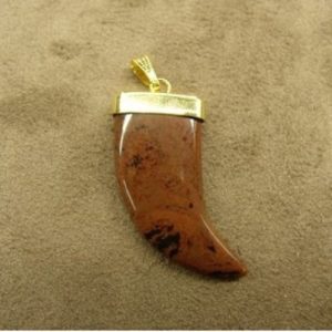 PENDENTIF MOTIF CORNE- MAHAGONY OBSIDIAN ,HAUTEUR: 3,5 cm / LARGEUR: 1,5 cm/ EPAISSEUR: 0,4 cm