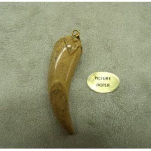 PENDENTIF MOTIF - PICTURE JASPER ,LONGUEUR : 4cm / EPAISSEUR : 14mm