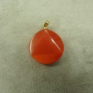PENDENTIF MOTIF PRISME- ORANGE foncé