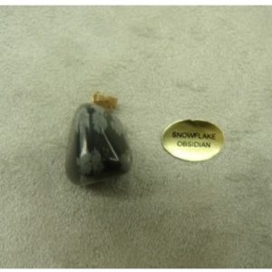 PENDENTIF MOTIF PIERRE- SNOW FLAKE OBSIDIAN,HAUTEUR: 2 cm / LARGEUR 1,5 cm / EPAISSEUR: 1,5 cm