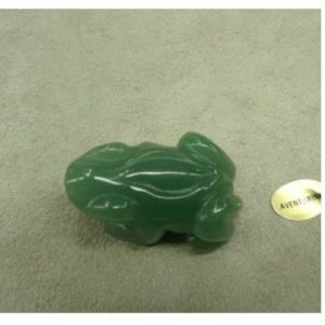 PIERRE MOTIF GRENOUILLE- AVENTURINE ,LONGUEUR: 3,5 cm / LARGEUR: 2,3 cm / EPAISSEUR: 1,6 cm