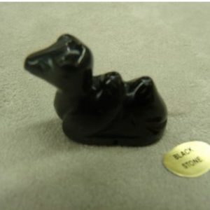 PIERRE MOTIF CHAMEAU- BLACK STONE,LONGUEUR: 3,5 cm / HAUTEUR: 2 cm / EPAISSEUR: 1,5 cm